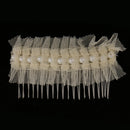 Bridal Wedding Prom Vintage Style Veil Pearl Hair Comb Slide Clip