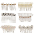 Bridal Wedding Prom Vintage Style Veil Pearl Hair Comb Slide Clip