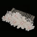 Elegant Lace Flower Faux Pearl Headpiece Wedding Jewelry Pearl Hair Comb Fashion Decoration