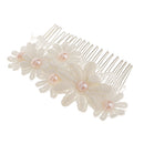 Elegant Lace Flower Faux Pearl Headpiece Wedding Jewelry Pearl Hair Comb Fashion Decoration