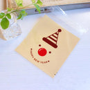 100PCS Happy New Year Clown Bakery Packing Birthday Biscuit Bags for Party