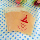 100PCS Happy New Year Clown Bakery Packing Birthday Biscuit Bags for Party