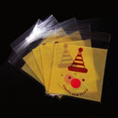 100PCS Happy New Year Clown Bakery Packing Birthday Biscuit Bags for Party