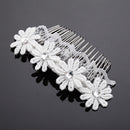 Vintage Bridal Hair Comb Lace Flower Crystal Headpiece Wedding Accessory