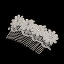 Vintage Bridal Hair Comb Lace Flower Crystal Headpiece Wedding Accessory