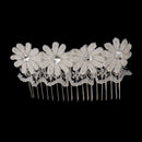 Vintage Bridal Hair Comb Lace Flower Crystal Headpiece Wedding Accessory
