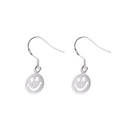 Women Jewelry Alloy Silver Smiling Expression Hollow Smile Ear Hook Earrings