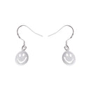 Women Jewelry Alloy Silver Smiling Expression Hollow Smile Ear Hook Earrings