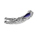 Pack Of 6 Antique silver-plated Leaf curved tube Beads 7mm Hole 47 x 10mm