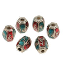 6pcs Silver Charms Drum Beads For European Bracelet DIY Jewelry Making