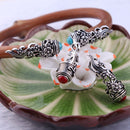 6PCS Tibetan Silver Bead End Caps Wood Bracelet Bangle DIY Jewelry Findings