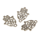 50 pcs Retro Vintage Mini Hollow Palm Irregular Pendants for Jewelry Makings