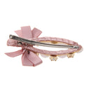 Women Jewelry Korean Style Pink Bowknot Hair Clip Rhinestones Clamp Hairpin