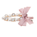 Women Jewelry Korean Style Pink Bowknot Hair Clip Rhinestones Clamp Hairpin