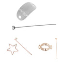 Silver Hoop Ellipse Pierced Barrette Hair Stick Slide Clip Hairpin Jewelry