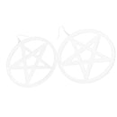 Exaggerated Super Big Trendy NightClub Style Circle Star Stud Earrings White