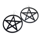 Black Exaggerated Super Big Trendy NightClub Style Circle Star Stud Drop Earrings