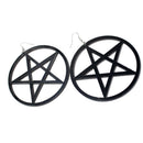 Black Exaggerated Super Big Trendy NightClub Style Circle Star Stud Drop Earrings