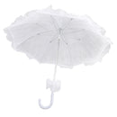 White Battenburg Lace Flower Girls Parasol Wedding Party Sun Umbrella Prop