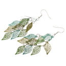 Fashion Colorful Drop Copper Leaf Design Earring Women Charms Jewelry Gift