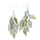 Fashion Colorful Drop Copper Leaf Design Earring Women Charms Jewelry Gift