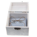 Shabby Chic Rustic Wedding Ring Pillow Bearer Box Wooden