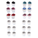 24pcs Multicolor Sparkling Fashion Crystal Round Magnetic Clip On 4mm Stud Earring Set for Men/Women