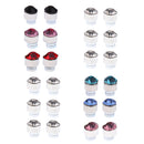 24pcs Multicolor Sparkling Fashion Crystal Round Magnetic Clip On 4mm Stud Earring Set for Men/Women