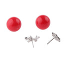 Women Red Pearl Double sided Earrings Stud Crystal Snowflake Deer Christmas 16mm