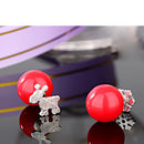 Silver Wire Snowflake Deer Earrings Stud Christmas Pearl Double Sided Ear Jewelry12mm