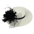 Fashion Women Floral Feather Fascinator Hat Derby Race Tea Party Hair Decor