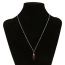 Lady Jewelry European Style Purple Rhinestone Crystal Pendant Chain Necklace