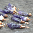 Lady Jewelry European Style Purple Rhinestone Crystal Pendant Chain Necklace