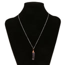 Lady Jewelry European Style Purple Rhinestone Crystal Pendant Chain Necklace
