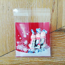 100pcs Christmas Snowflake Sweet Cellophane Cookie Candy Biscuit Bag
