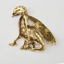 Fashion Antique Gold Punk Pterosaur Design Crystal Brooch Pin Jewelry Gift