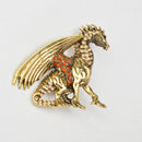 Fashion Antique Gold Punk Pterosaur Design Crystal Brooch Pin Jewelry Gift