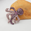 Vintage Octopus Women Cute Animal Broches Purple Crystal Rhinestone Brooch Pin