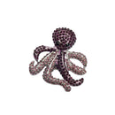 Vintage Octopus Women Cute Animal Broches Purple Crystal Rhinestone Brooch Pin