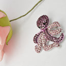 Vintage Octopus Women Cute Animal Broches Purple Crystal Rhinestone Brooch Pin