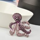 Vintage Octopus Women Cute Animal Broches Purple Crystal Rhinestone Brooch Pin