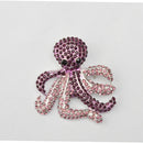 Vintage Octopus Women Cute Animal Broches Purple Crystal Rhinestone Brooch Pin