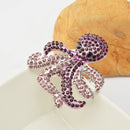 Vintage Octopus Women Cute Animal Broches Purple Crystal Rhinestone Brooch Pin