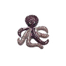 Vintage Octopus Women Cute Animal Broches Purple Crystal Rhinestone Brooch Pin