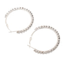 1Pair Womens Crystal Rhinestone Earrings Silver Hoop Earrings 40mm