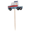 24pcs Stylish Wedding Birthday Baking Supply Car Model Cake Decor Inserted Card