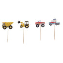 24pcs Stylish Wedding Birthday Baking Supply Car Model Cake Decor Inserted Card