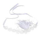 Fashion Wedding Bridal Feather Diamante Headband Headpiece 1920s Hair Band