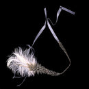 Wedding Bridal Flapper Feather Diamante Rhinestone Headband Headpiece 1920s