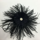 Retro Birdcage Veil Feather Fascinator Wedding/Funeral/Church-Black